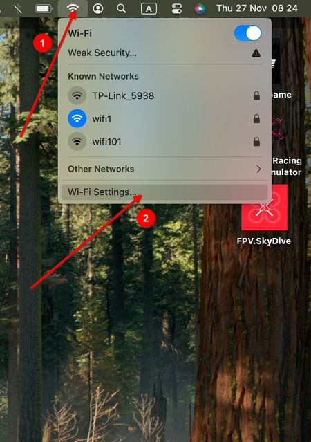 Open the general Wi - Fi settings