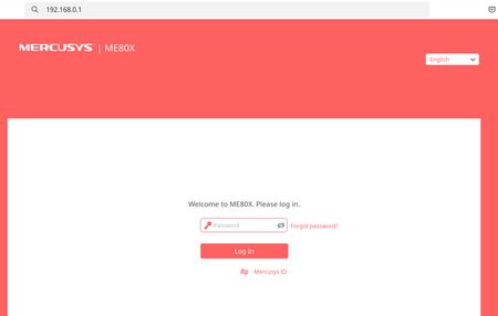 Open the web interface of your router Mercusys ME80X