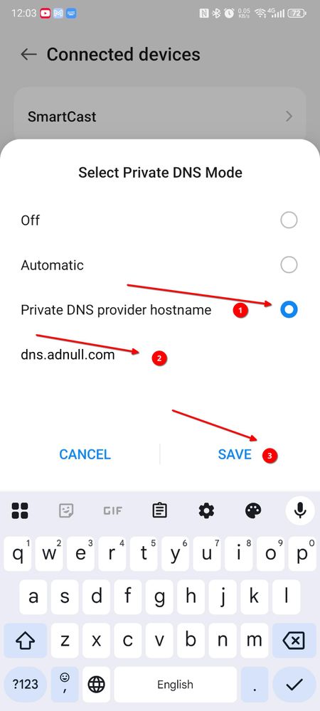 Configure your phone to use dns.adnull.com